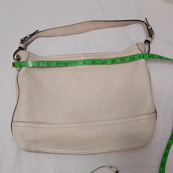 COACH WHITE PEBBLE LEATHER PURSE SATCHEL - Picture 11 of 15